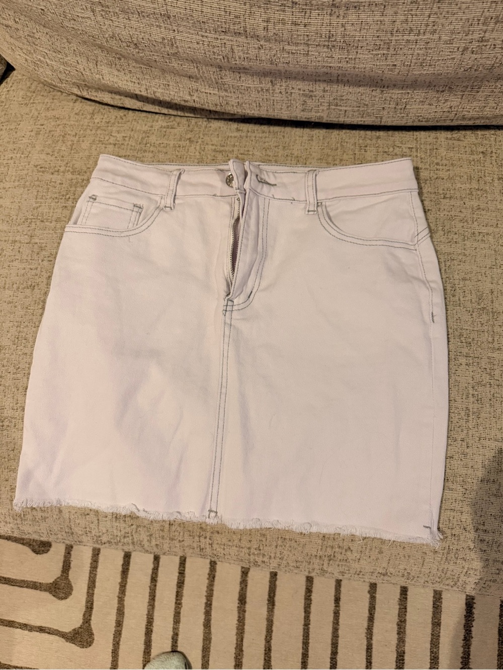 Women's White Denim Mini Skirt